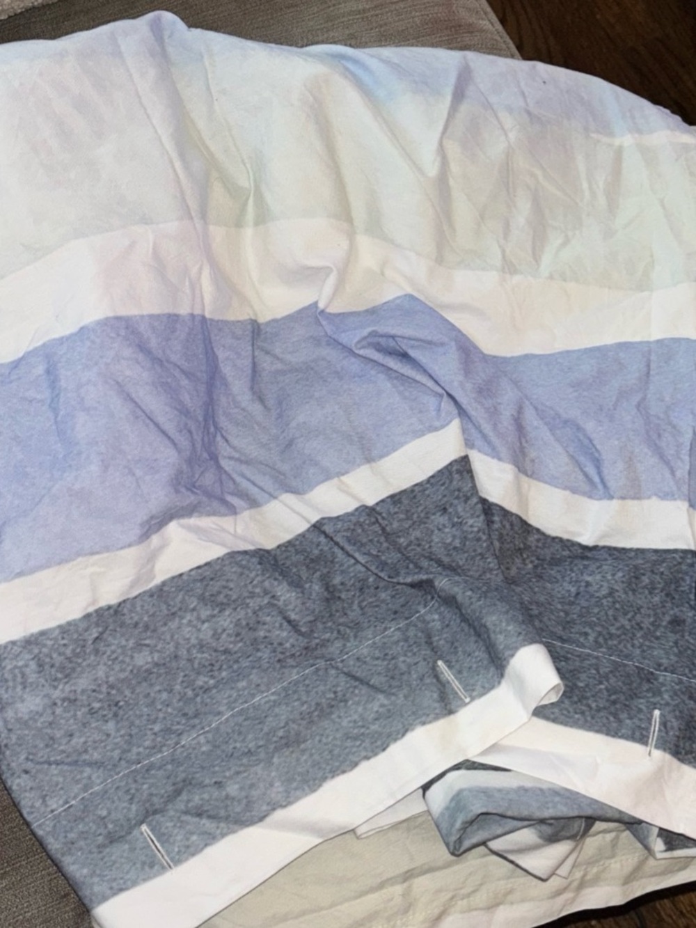 Crate&Barrel Blue and White Striped Shower Curtain 6’ by 6’